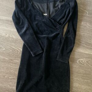 Betsey Johnson Black Velvet Mini Dress